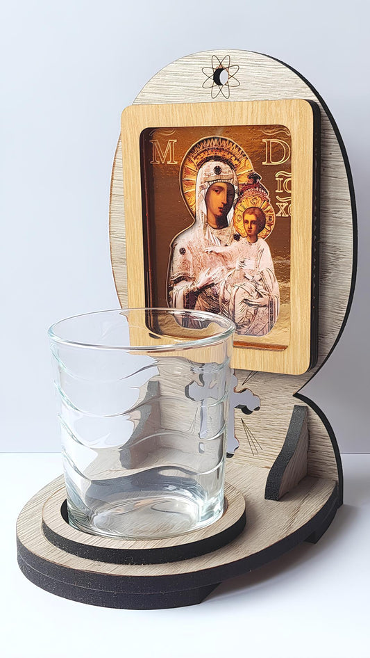 Candela cu Maica Domnului Prodromița - argintată