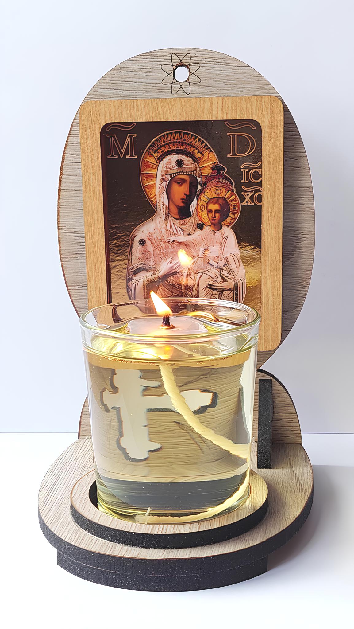 Candela cu Maica Domnului Prodromița - argintată