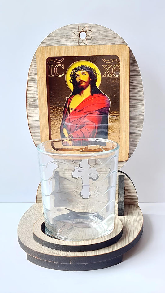 Candela cu Icoana Mântuitorului de la Sihăstria