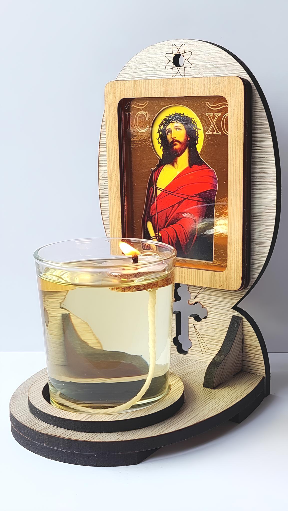 Candela cu Icoana Mântuitorului de la Sihăstria