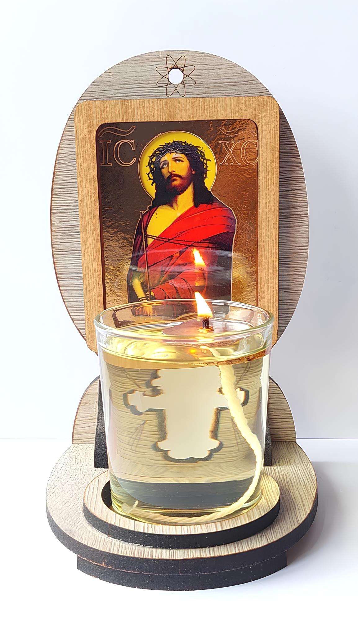 Candela cu Icoana Mântuitorului de la Sihăstria