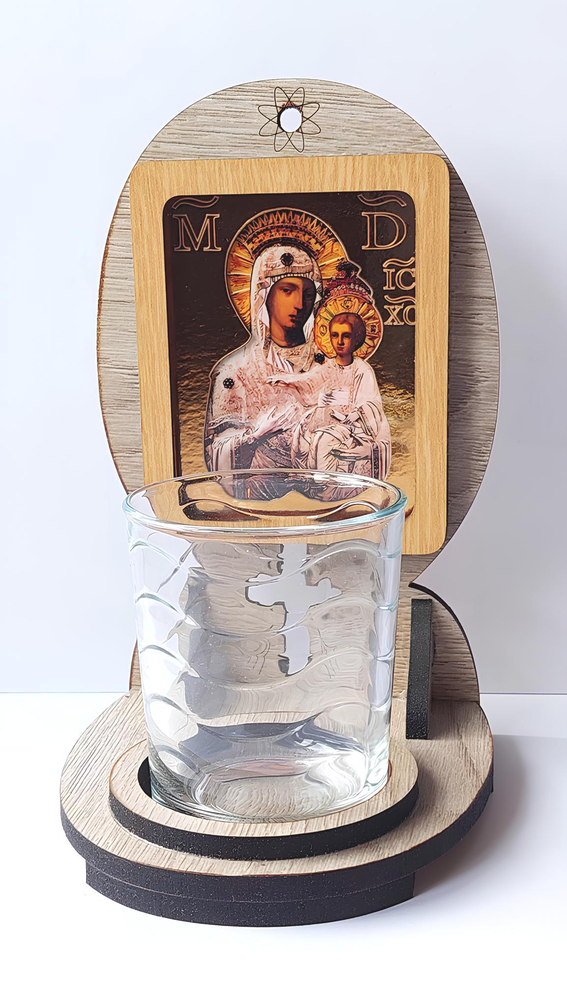 Candela cu Maica Domnului Prodromița - argintată